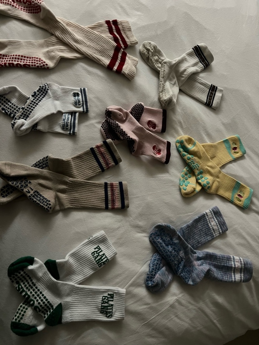 8 pairs of pilates barre yoga grip socks by tavi souls lucky honey